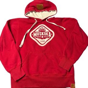 Unisex Muskoka Bear Wear Classic Hoodie size S red